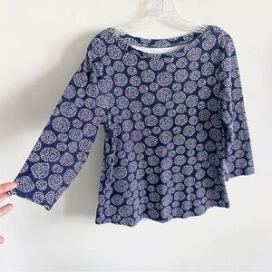 3/$25 Chico's Navy Blue Circle Pattern Blouse